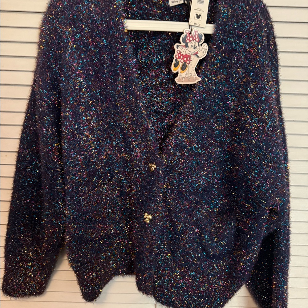 Disney Women's Sparkling Purple Cardigan